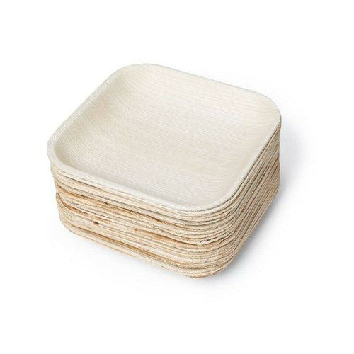 areca palm leaf plate Palm Leaf Plates Square 7" Inch (Set of 100/50/25) – Wild City Plants