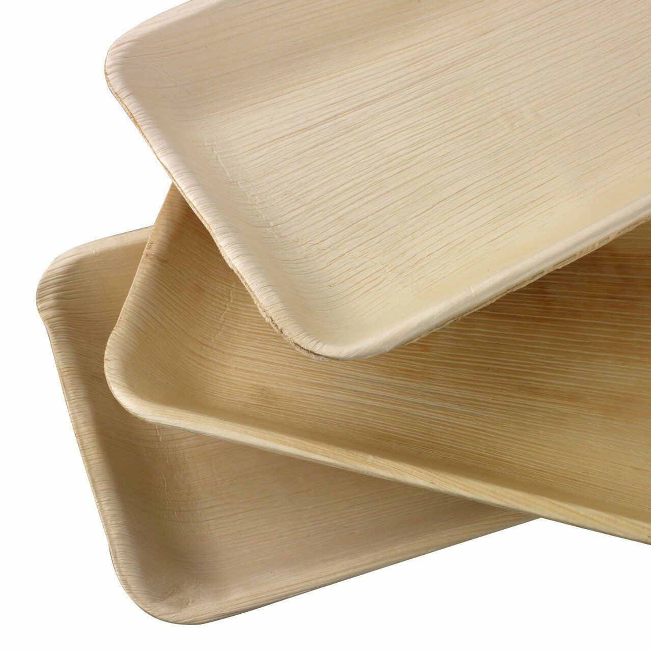 Palm Leaf Rectangle Tray 9" x 6" Inch (25/50/100 plates)