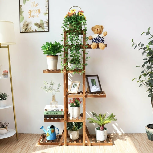 Indoor 6 Tier Wooden Plant Home Decor Stand – Wild City Plants