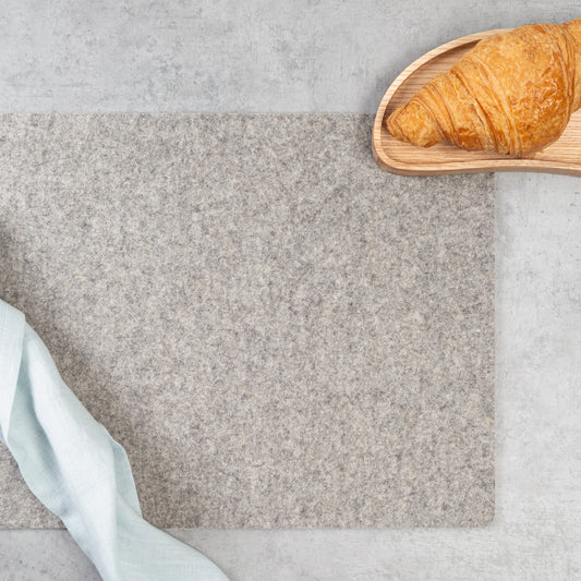 Rectangular Natural Felt Placemat | Gray or Black