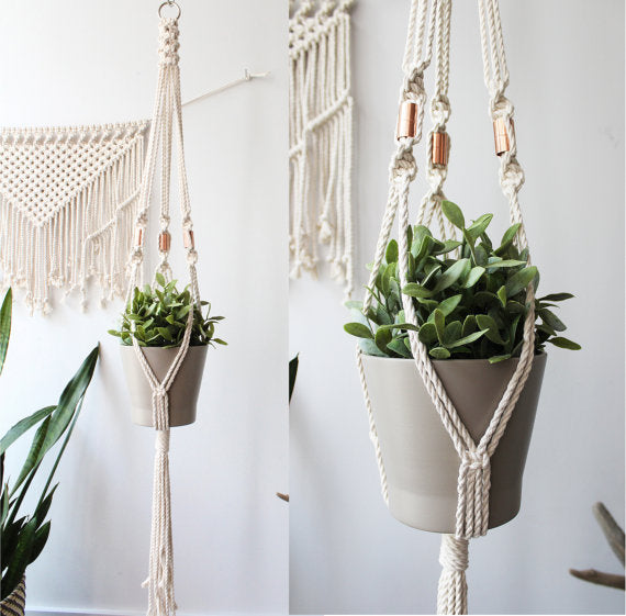 Copper Macrame Plant Hanger